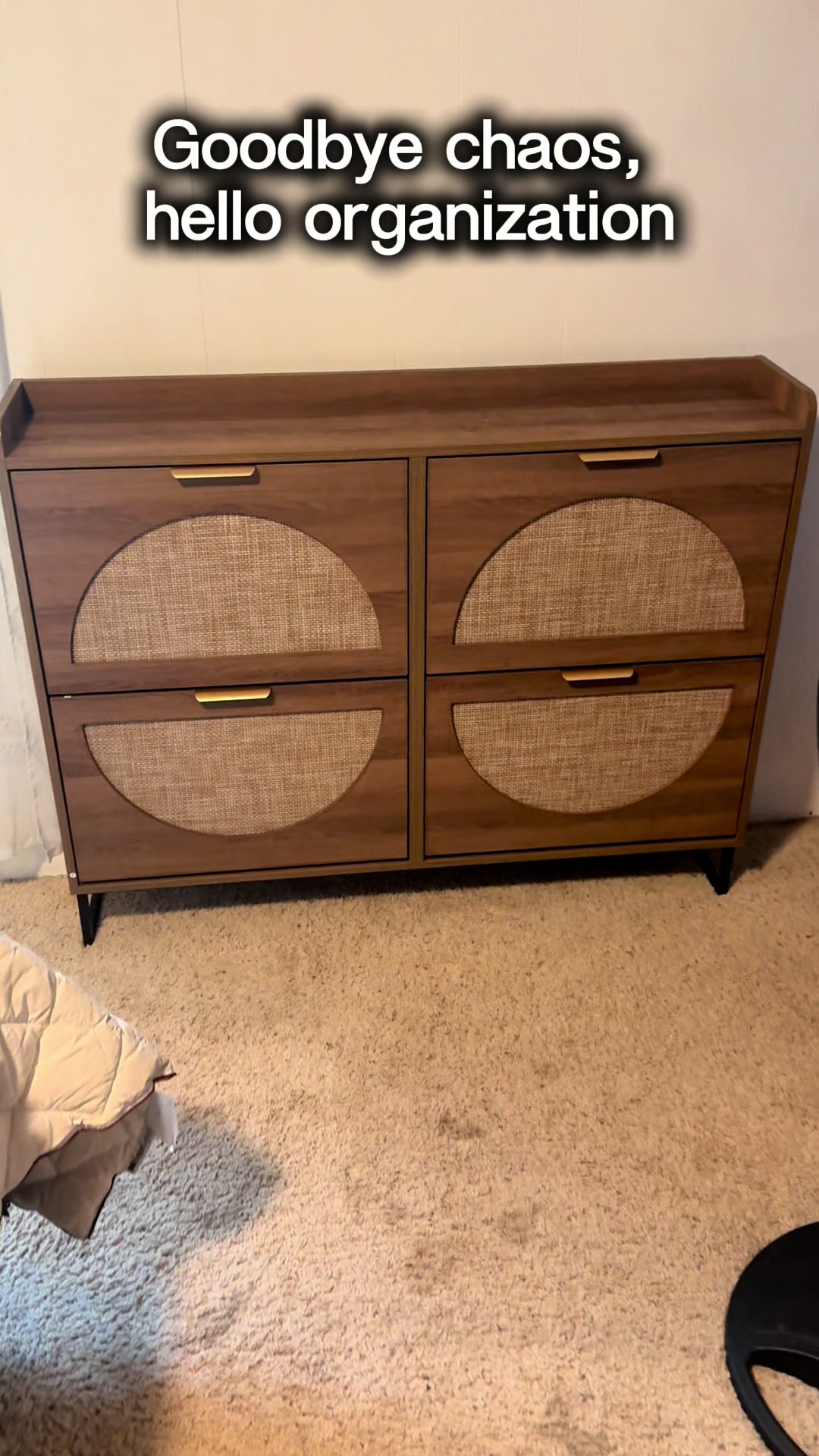 TikTok post by @polyfamory for Vabches. Caption reads: [...] excited about new shoe storage 🙈😍 @Vabches....