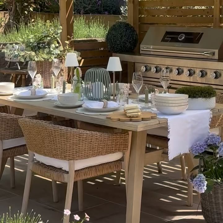 Instagram post by @jusathome for Malacasa. Caption reads: [...] patterned Dinnerware, kindly gifted by....