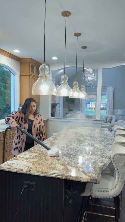 Instagram post by @apieceofmyglamhome for Dupray. Caption reads: [...] chemicals, this steam cleaner from @dupray....