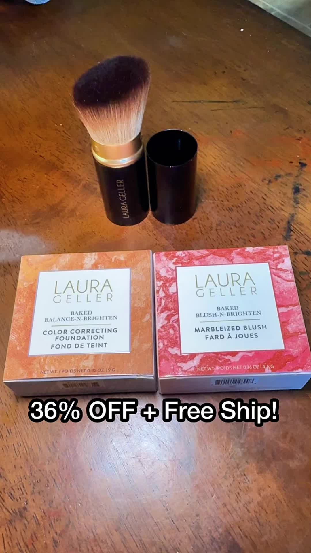 TikTok post by @aimeewoodring for – Laura Geller. Caption reads: [...] @Laura Geller Beauty !! #laurageller....