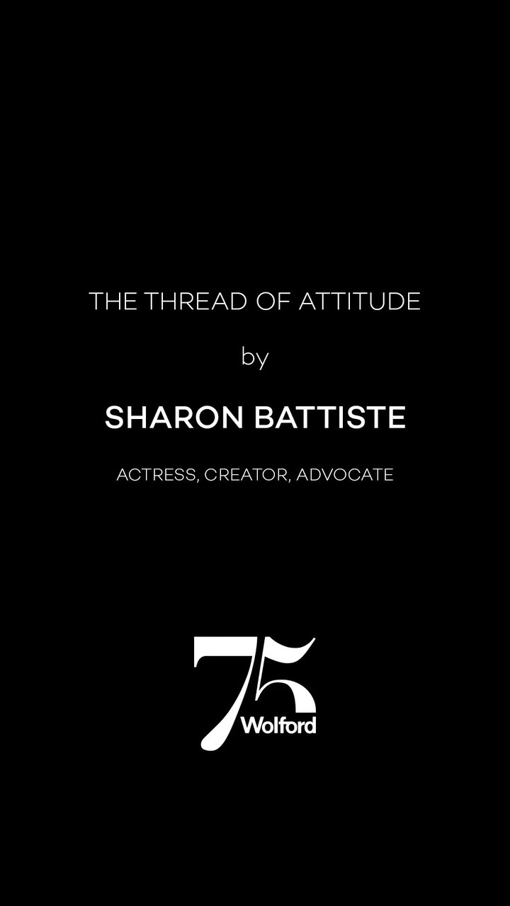 Instagram post by @sharonbattiste_ for Wolford. Caption reads: Who she is - not by her hair - @sharonbattiste_....