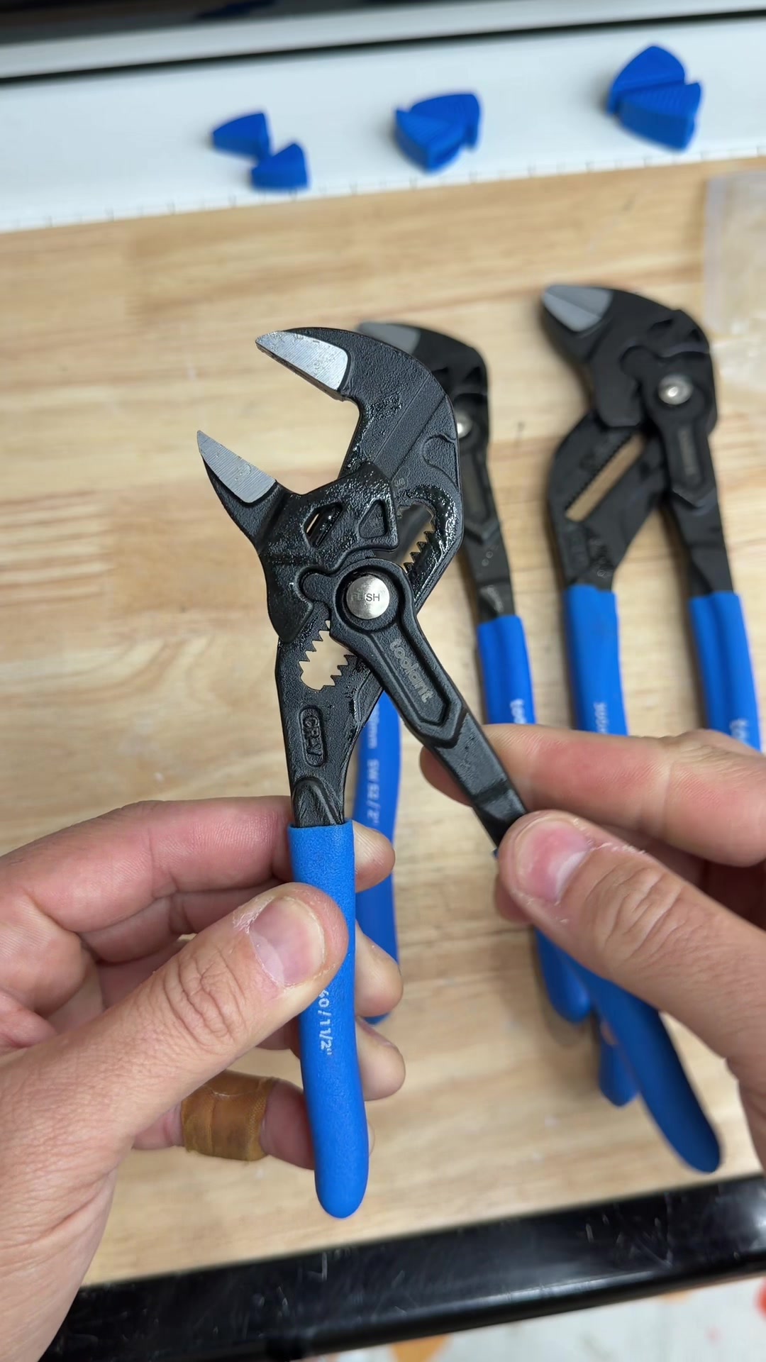 TikTok post by @diywithsam for toolant. Caption reads: Toolant adjustable wrench pliers - 7” - 10” -....