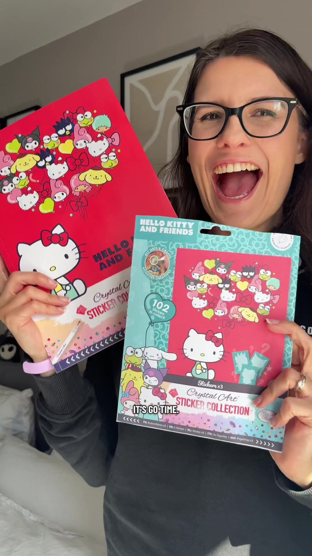 TikTok post by @violet.hollow for Craft Buddy. Caption reads: [...] sticker album - Hello Kitty & Friends @Craft....
