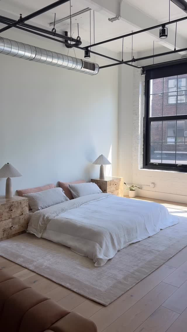 Instagram post by @charlottebridgeman for West Elm. Caption reads: We might still be sleeping with the mattress on....