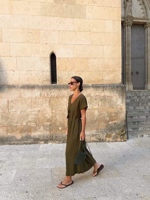 Instagram post by @emswells for Hush. Caption reads: Two looks from my Palma trip via @hushofficial....