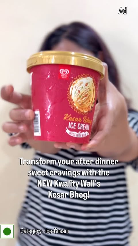 Instagram post by @riddhi_raote for Kwality Wall's. Caption reads: [...] right and lately, it’s been the new....