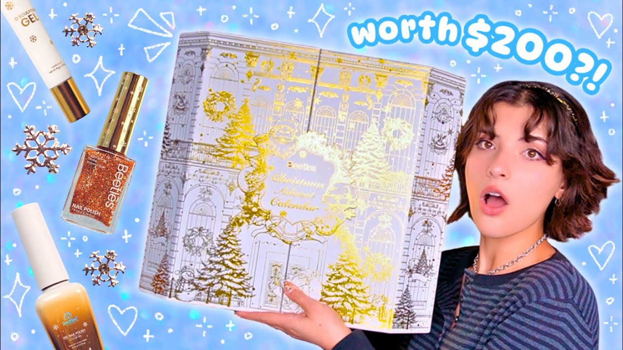 YouTube post by @TheAnneElizabeth for Bornpretty. Caption reads: ⋆˚˖🎄 Testing the Christmas Advent Calendar from....
