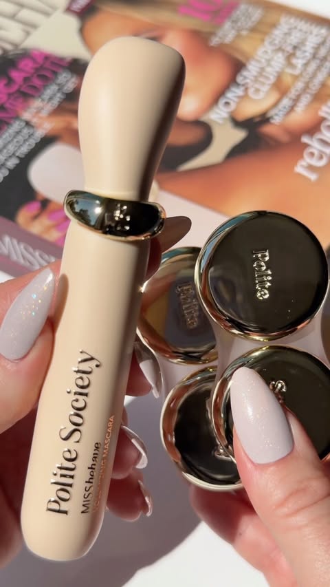 Instagram post by @sarahjeangirl for Polite Society. Caption reads: NEW from @politesocietybeauty - Missbehave....