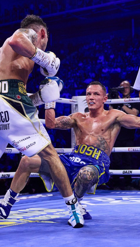 Instagram post by @itsleighwood for DAZN. Caption reads: [...] 🤳 #WoodWarrington2 | Feb 21 | Live on DAZN.