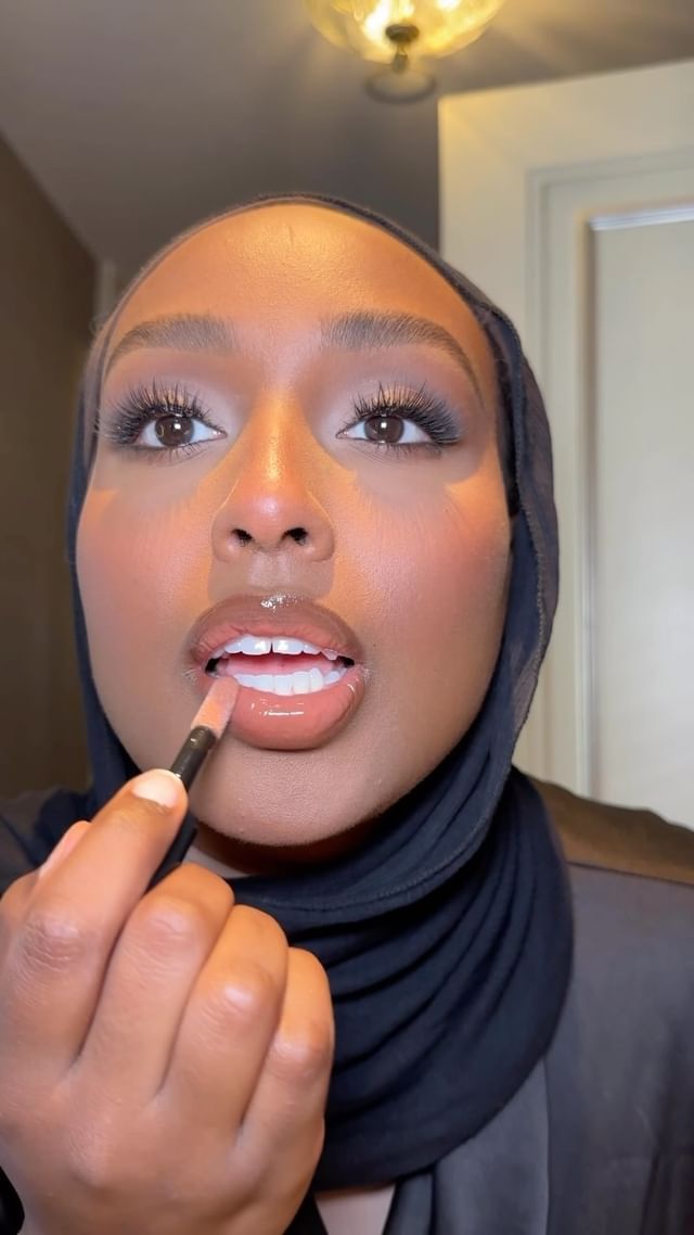 Instagram post by @ayshaharun for Lilly Lashes. Caption reads: Wedding guest makeup in good old fashioned chatty....