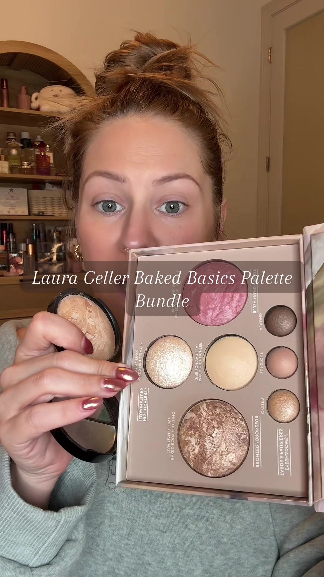 TikTok post by @itsabbyak for – Laura Geller. Caption reads: [...] Geller Beauty #bakedpowder #laurageller....