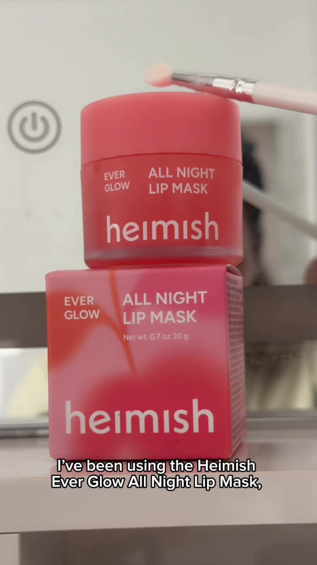TikTok post by @sangitamahat1234 for Heimish. Caption reads: All Night Lip Mask🎁 #heimish #lipcareroutine....