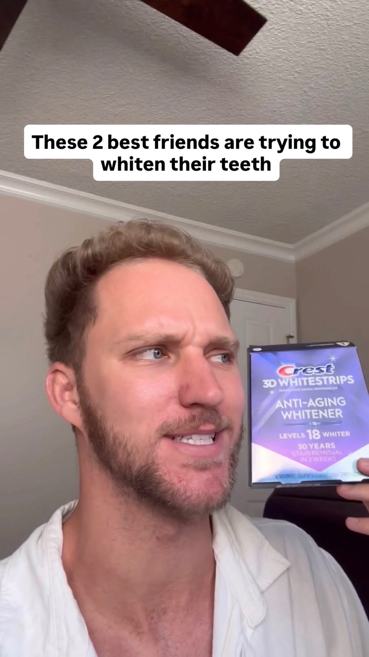 Instagram post by @stephenrigatoni for Crest. Caption reads: #CrestPartner #Ad Whiter teeth AND free....