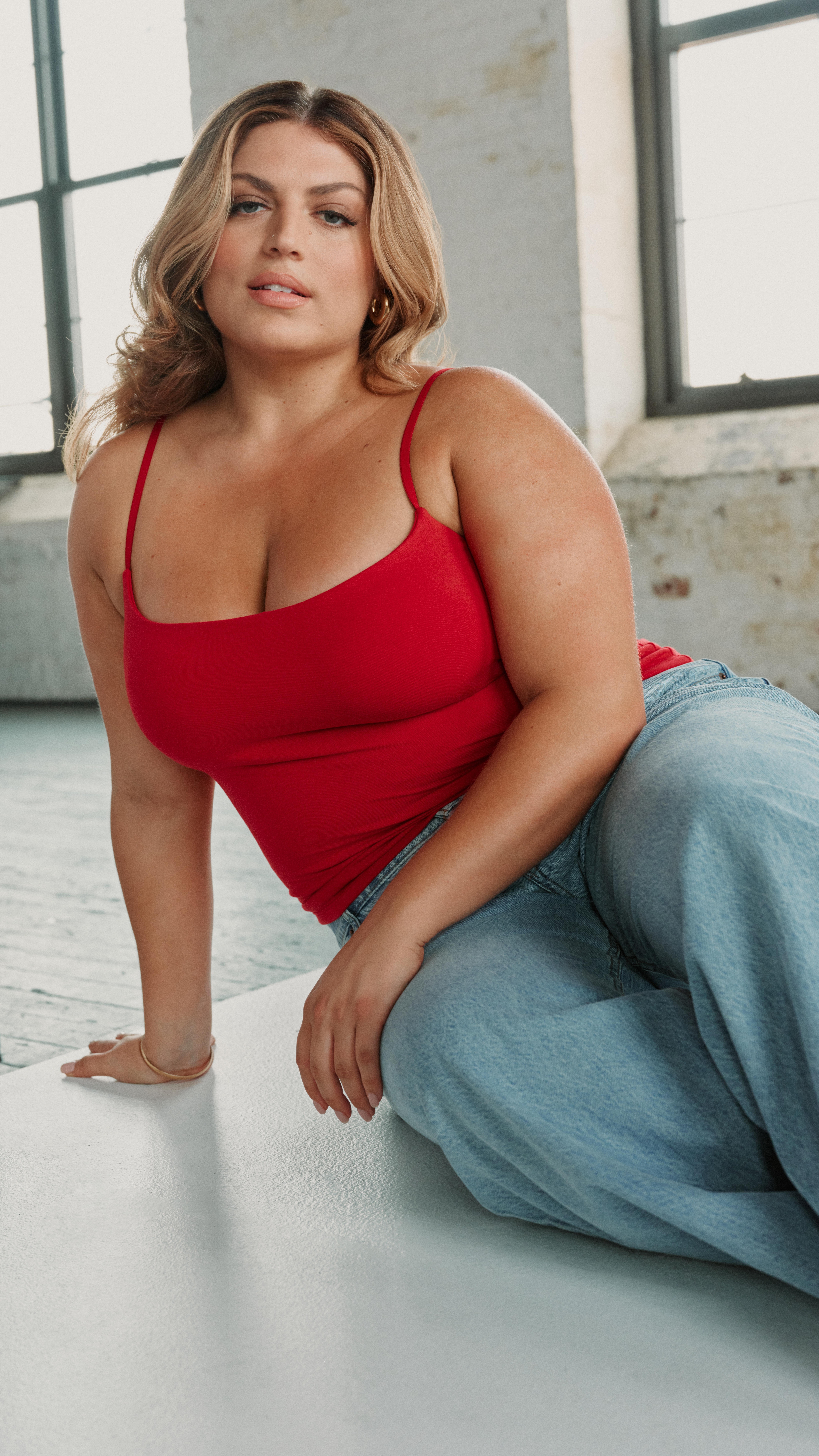 Instagram post by @ellahalikas for Abercrombie Kids. Caption reads: denim should feel like this✨👖 @abercrombie all....