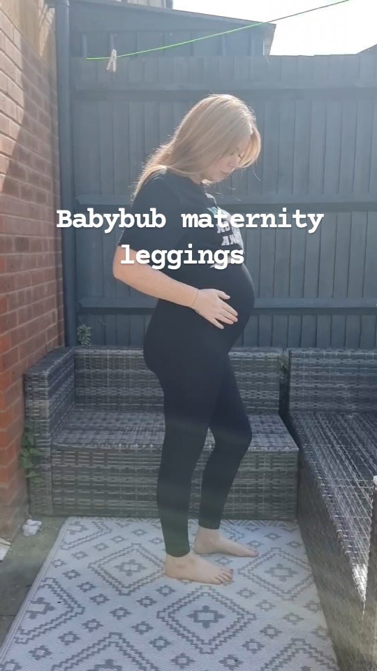 Instagram post by @lauo.neill for babybub. Caption reads: Babybub maternity leggings - feels like butter....