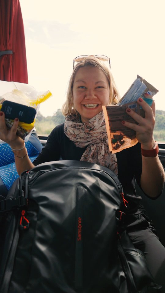 Instagram post by @specialized_factoryracing for SAMSONITE. Caption reads: @freisina shows what’s in her @mysamsonite....