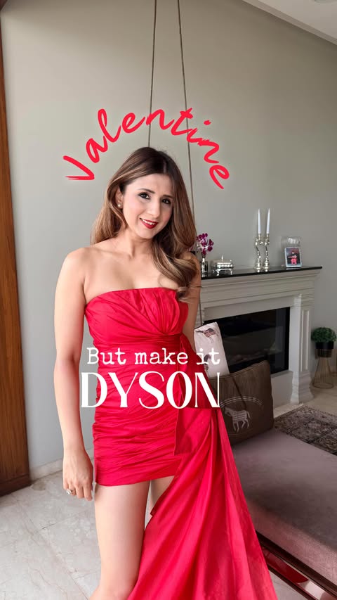 Instagram post by @thepinkumbrella_diaries for Dyson. Caption reads: [...] gift & my forever hair....