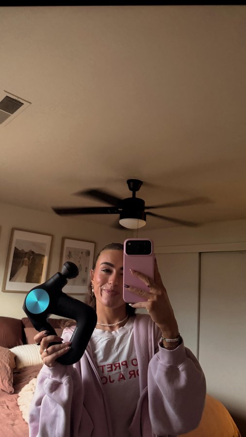 Instagram post by @nicosheri for Therabody. Caption reads: One of my biggest recovery essentials is my....