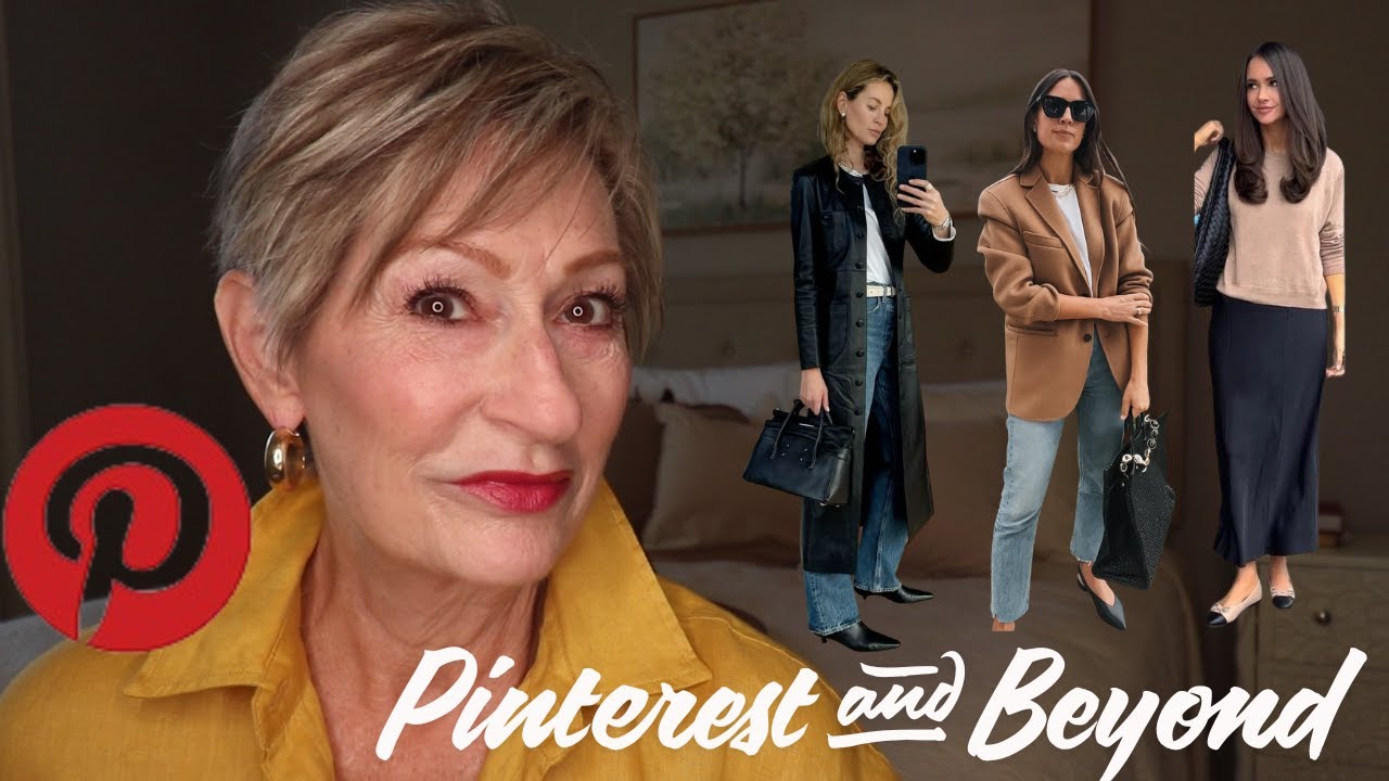 YouTube post by @AgeIsJustANumber for City Beauty. Caption reads: Recreating FALL Pinterest Outfits 2025 | FALL....