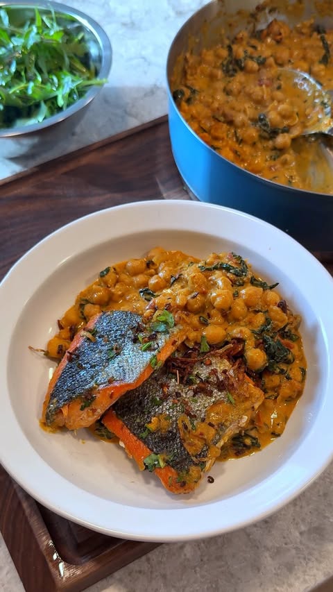Instagram post by @shakaylafelice for KitchenAid. Caption reads: [...] and Crispy Skin Salmon made in my....