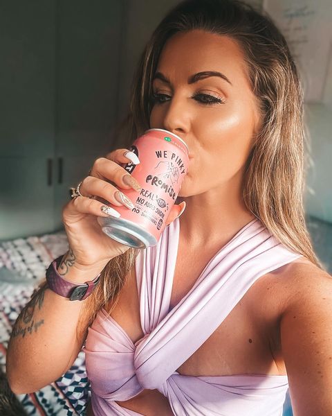 Instagram post by @hannahmayjane for Dalston's. Caption reads: Enjoying my Rhubarb flavoured sparkling drink from....