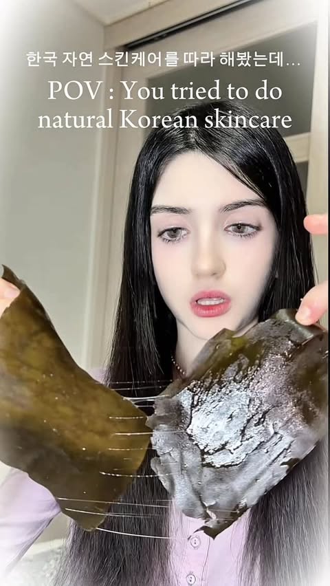 Instagram post by @jujvlia for belif USA. Caption reads: Trying natural Korean skincare… maybe not like....