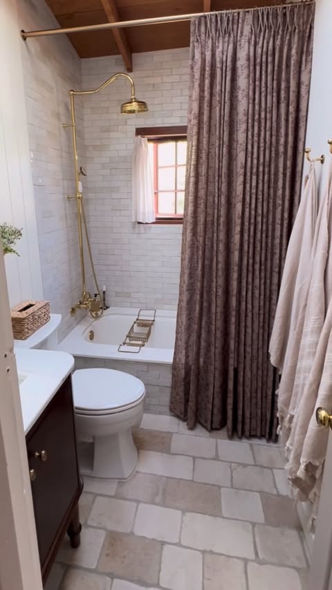 Instagram post by @hannahslittlecottage for Twopagescurtains. Caption reads: [...] so in love with this new one from....