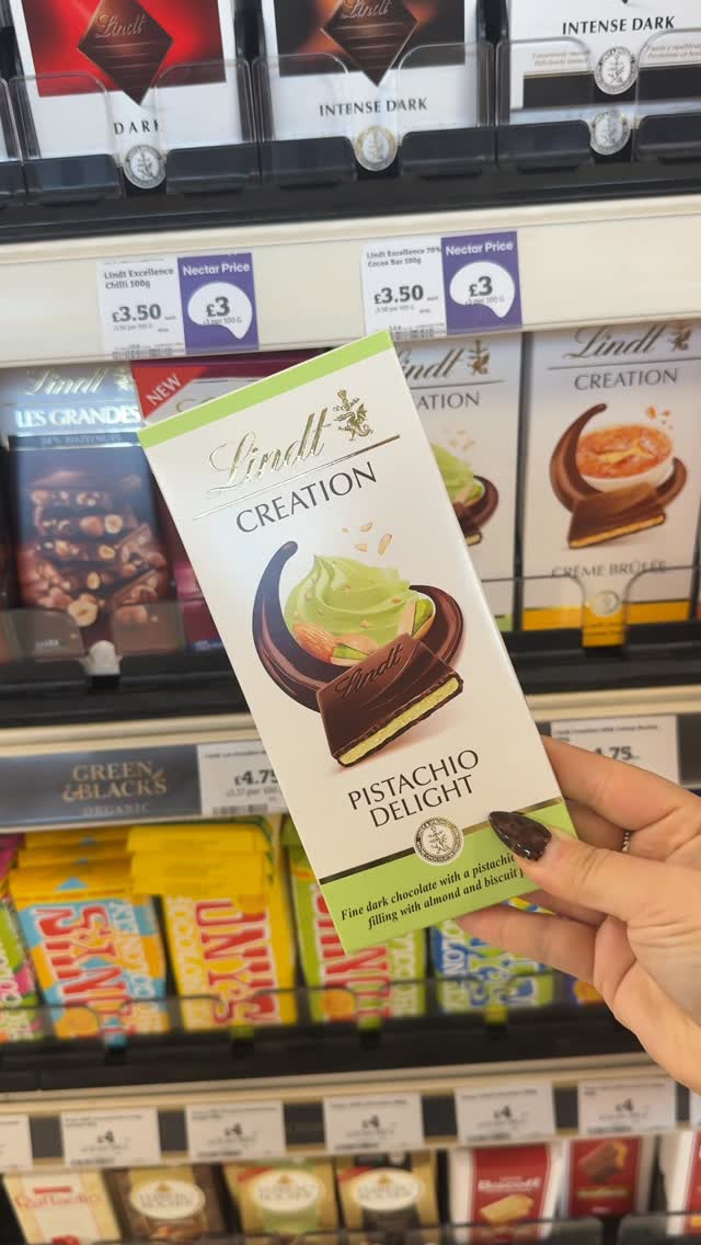 Instagram post by @newfoodspotteruk for Sainsbury's. Caption reads: ✨ Sweet news ✨ 

The NEW @lindtuk Les Grandes &....