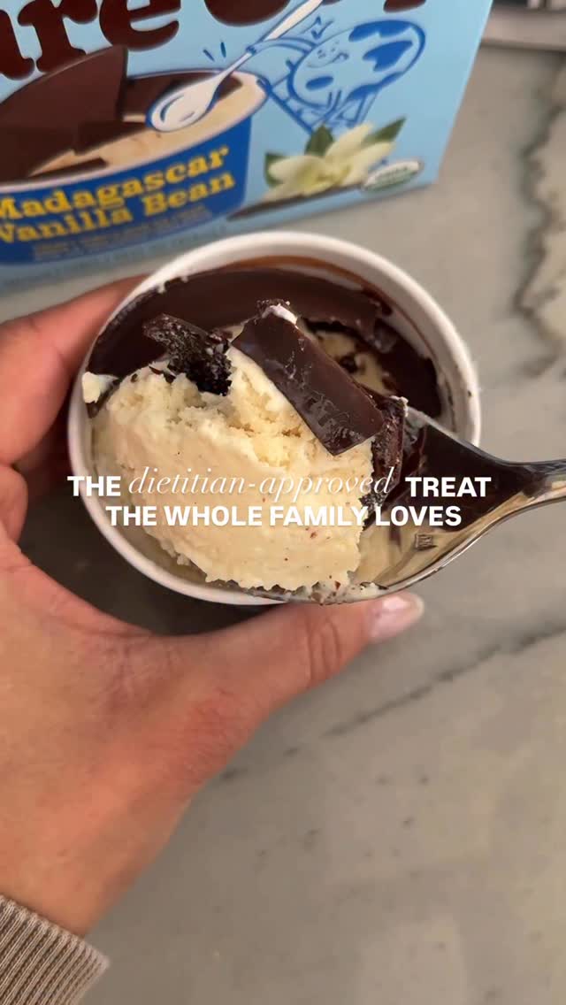 Instagram post by @nourishedbynutrition for Alec's Ice Cream. Caption reads: My secret to saying “yes” when my kids ask for a....