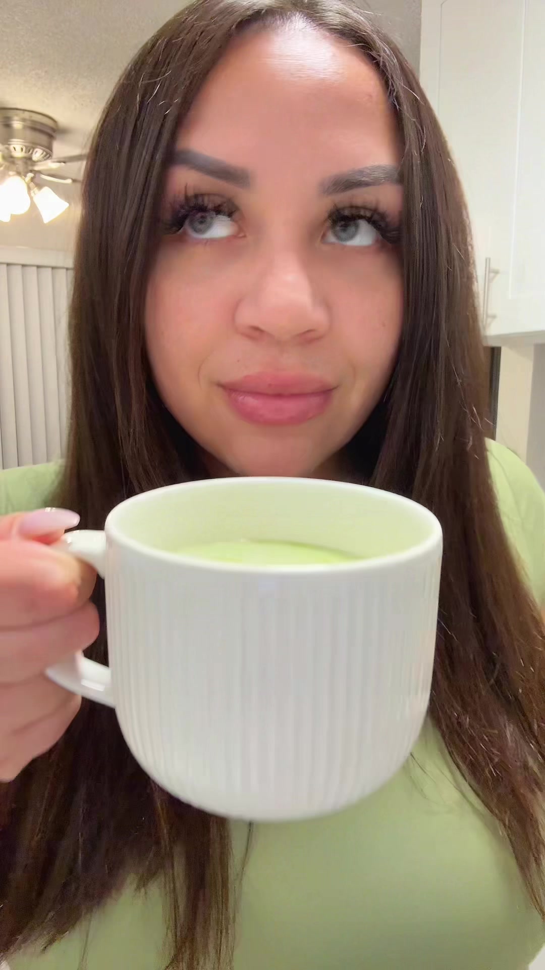 TikTok post by @nutritionby.alex for Clevr Blends. Caption reads: New match flavor unlocked🤩 Honey pistachio Matcha....