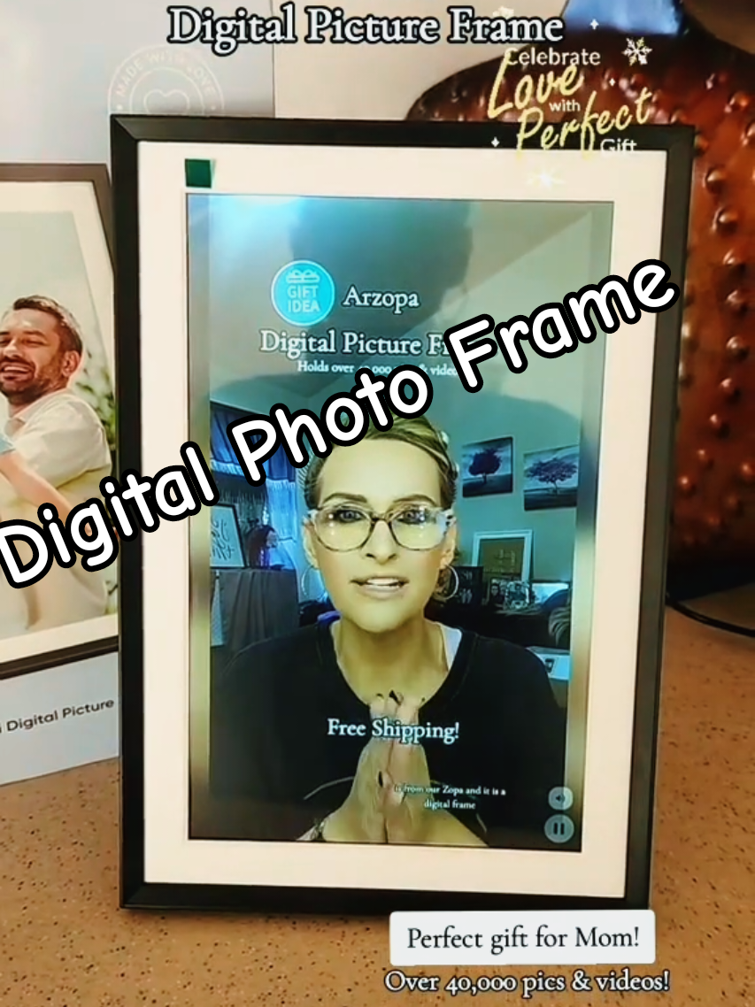 TikTok post by @mommad71_ for ARZOPA. Caption reads: [...] #digitalphotoframe @ARZOPA.