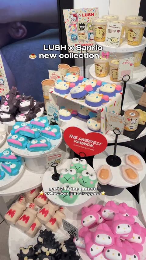 Instagram post by @with.edith for LUSH. Caption reads: LUSH x Sanrio and friends NEW [...].