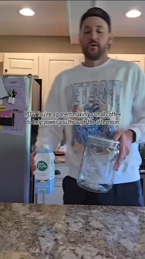 Instagram post by @thedad.father for nutpods. Caption reads: Should I make a larger coffee? @nutpods....