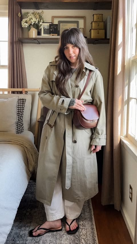 Instagram post by @thegoodrichwife for Portland Leather Goods. Caption reads: Meet Monaco. 🤎 Your outfit’s bff.....