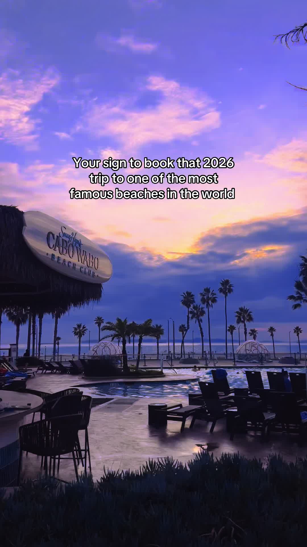 TikTok post by @theslickestsu for Hilton. Caption reads: [...] book that 2026 Huntington Beach trip 🌊....