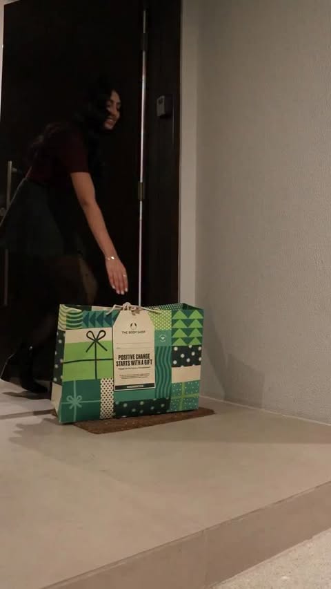 Instagram post by @rina.atef1 for The Body Shop. Caption reads: Your one-stop shop for gifting, self-love &....