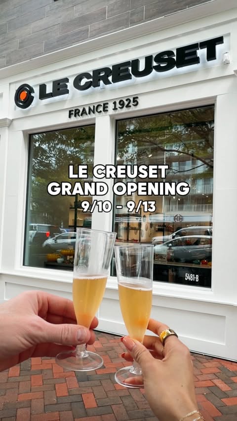 Instagram post by @dmvfooodie for Le Creuset. Caption reads: @lecreuset is now open in Chevy Chase! Stop by The....