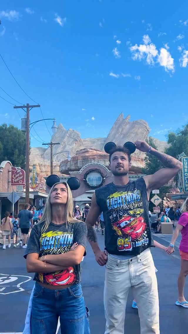 Instagram post by @dylanefron for Disney Parks. Caption reads: We’re telling you @dylanefron & @daniellakaragach,....