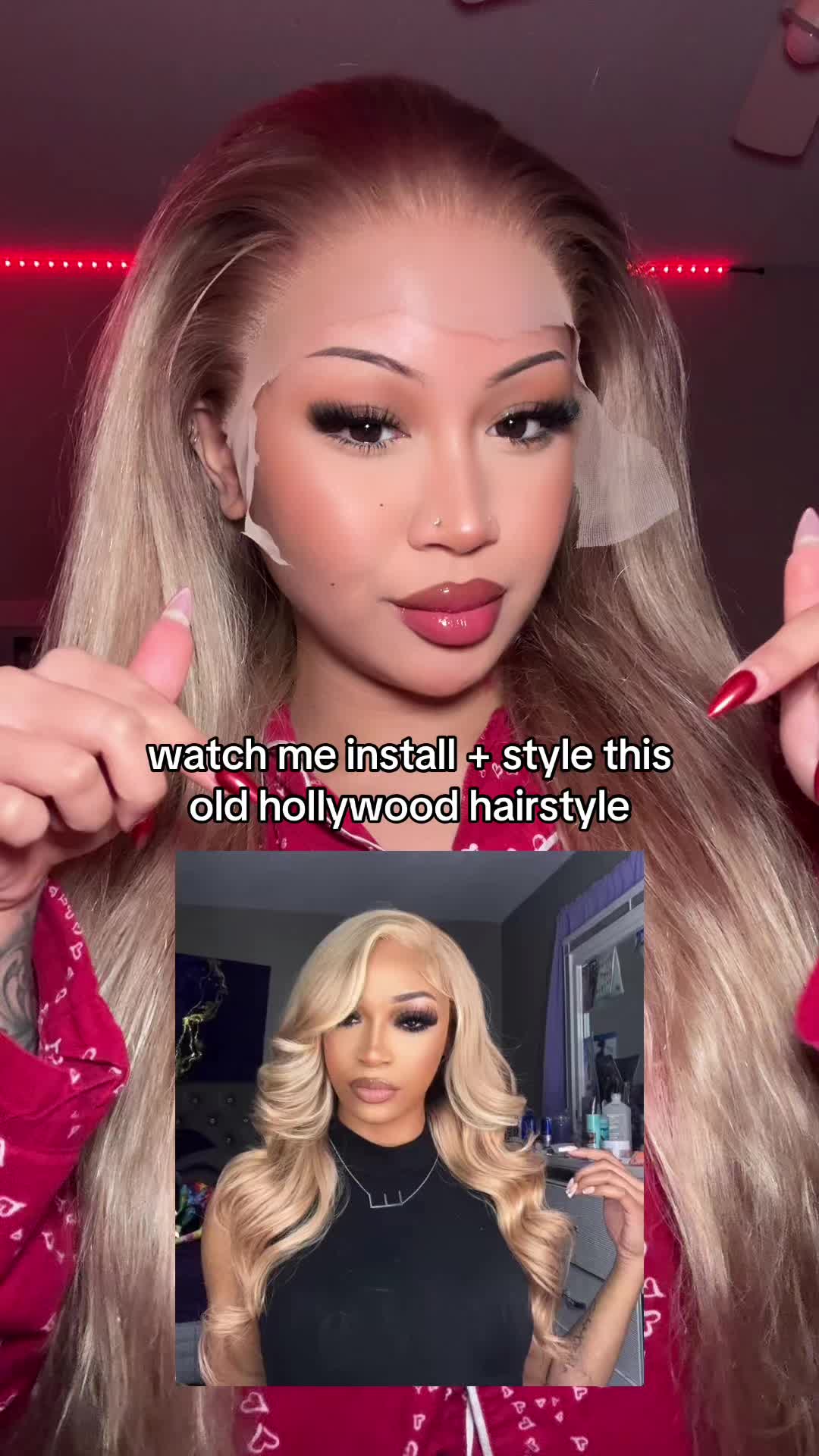 TikTok post by @theangelamae for Dorsanee Hair. Caption reads: use code: DORSANEE15 for $ off😩 @Dorsanee Hair....