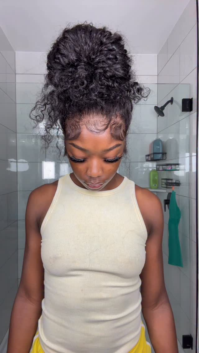 Instagram post by @riannaimari for Ashimary Hair. Caption reads: [...] Pre Cut Lace Wig With Drawstring....