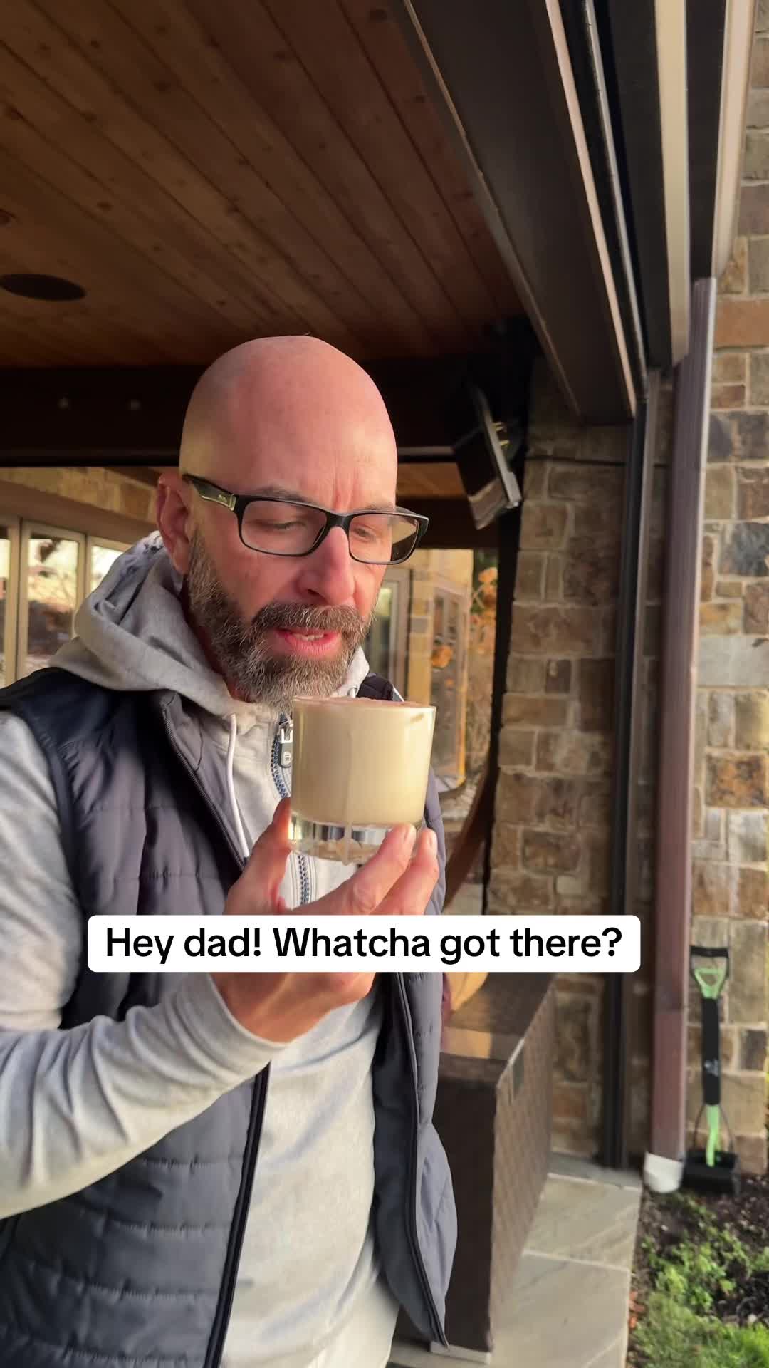 TikTok post by @johnrondi for OLIPOP. Caption reads: [...] Bulldog Cocktail 🥛 🥤 @OLIPOP....