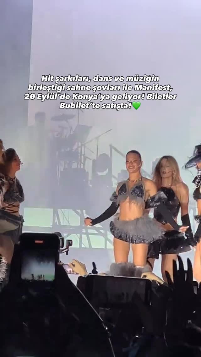 Instagram post by @konyaguncelcomtr for Bubilet. Caption reads: 💚Manifest konser biletleri @bubilet profilindeki....