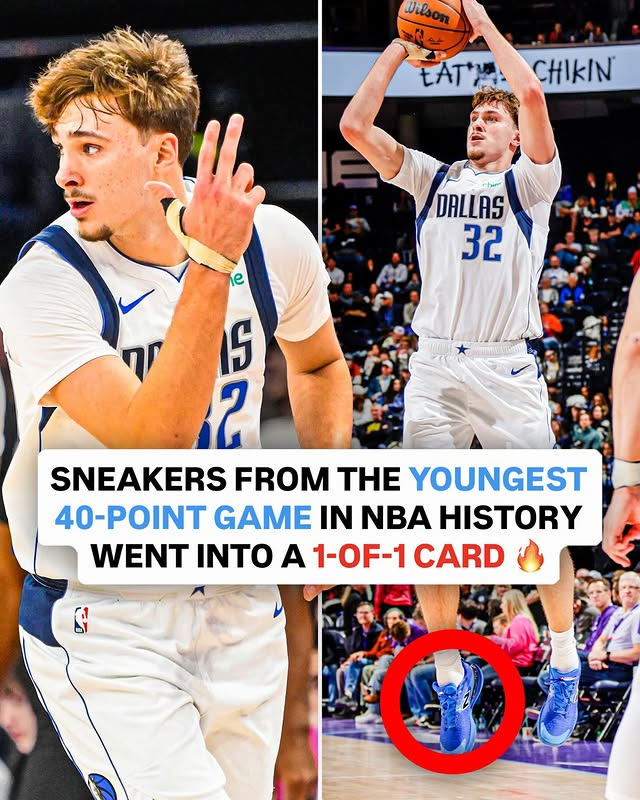 Instagram post by @sidelinesources for Nice Kicks. Caption reads: The game-worn sneakers from Cooper Flagg’s....