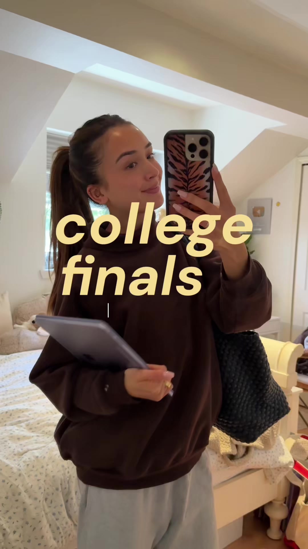 TikTok post by @carina__natalie for Windows. Caption reads: @Windows helping me get through finals with my....