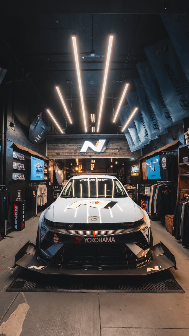 Instagram post by @bowls for Hyundai USA. Caption reads: @HyundaiUSA motorsports is taking over @BOWLS LA.....