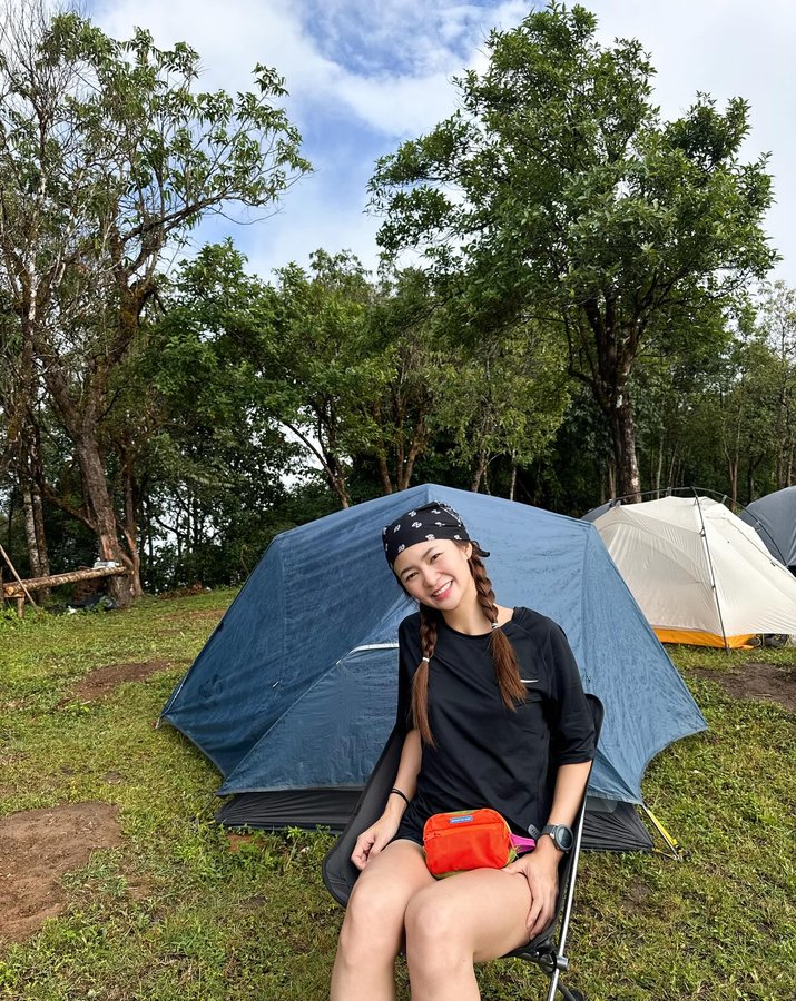 Instagram post by @sirisaa for Beyond The Vines. Caption reads: ⛺️🌳✨💖 @beyondthevinesthailand.