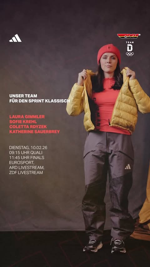 Instagram post by @dsv_skilanglauf for adidas TERREX. Caption reads: [...] #olympics #teamD @adidasgermany....