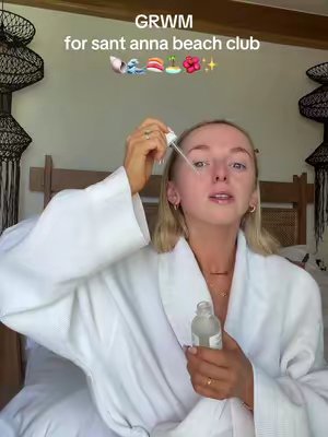 TikTok post by @emmajdeakin for Peaches & Cream. Caption reads: [...] Skin tint @L'Oréal Paris UK @Peaches & Cream....