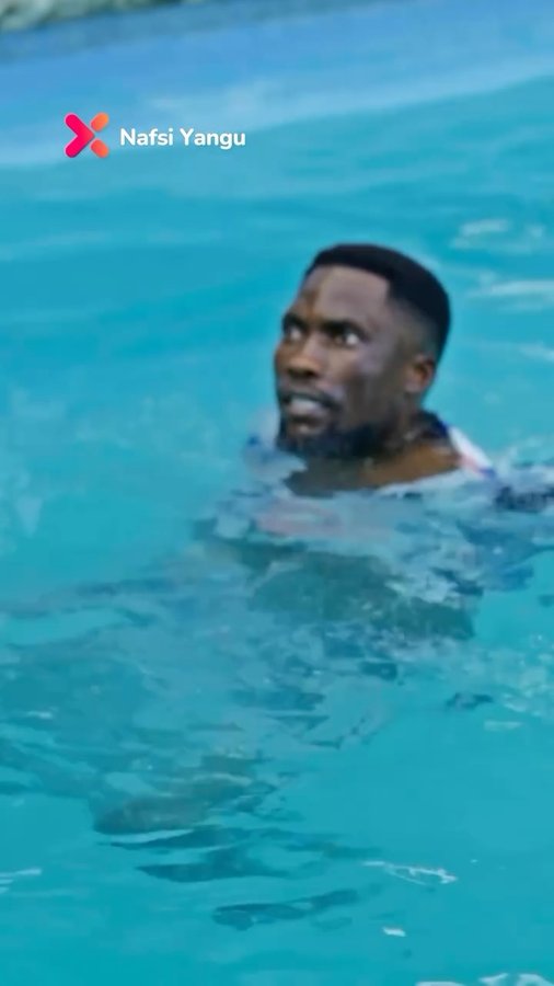 Instagram post by @isarito_tmt for Showmax. Caption reads: [...] basi ni Jet2 Pool 😭✈️ #NafsiYanguShowmax....