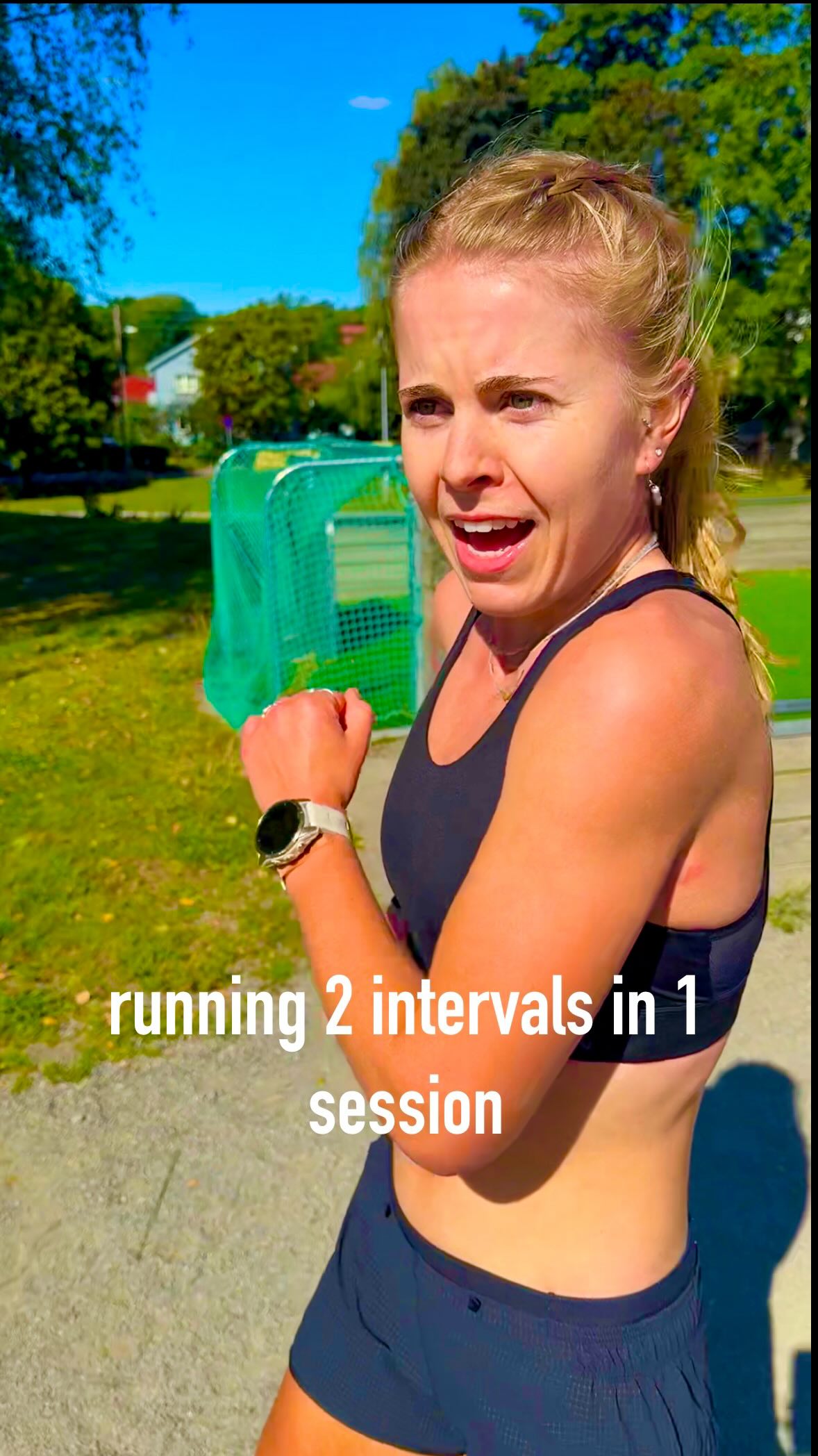 Instagram post by @sophialaukli for Maurten. Caption reads: Cracking the whip with 2 workouts in the same....